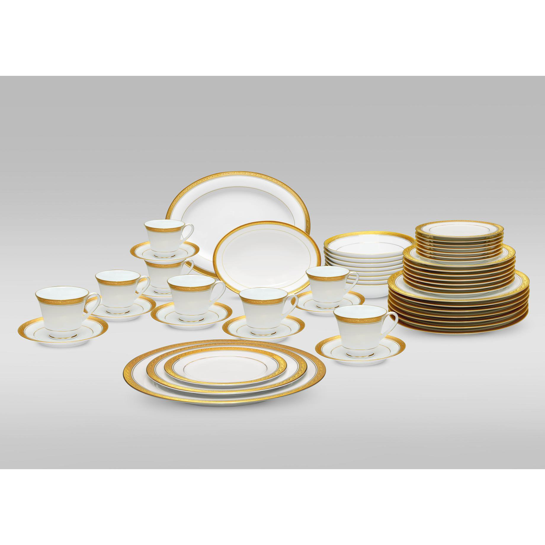 Noritake Crestwood Gold 50 Piece Dinnerware Set & Reviews Wayfair